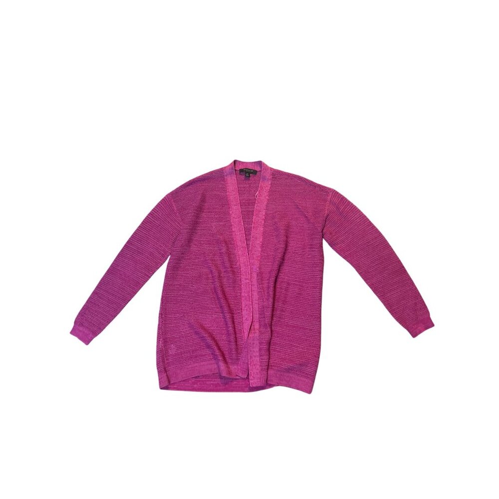 Ann Taylor Petite Open Front Cardigan XS Pink Lightweight Knit 1745